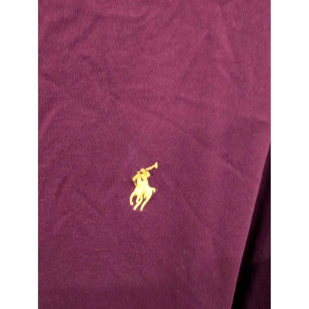 Vintage Polo Ralph‎ Lauren Men's Long Sleeve T-Shirt Maroon Pony Cotton- XXL
